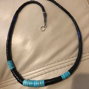 Turquoise rondelles heishi necklace